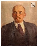Портрет Ленина на бежевом фоне